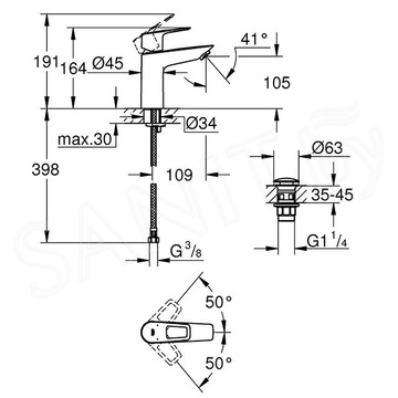 Смеситель для умывальника Grohe BauLoop 23886001