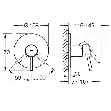 Смеситель встраиваемый Grohe Concetto 24053001 (1 функция)