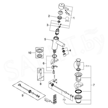 Смеситель для умывальника Grohe Concetto New 32204001