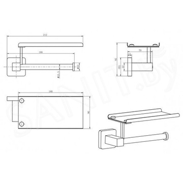 Держатель для туалетной бумаги CeramaLux Quadro 61907B