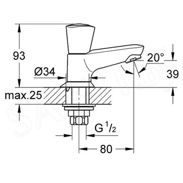 Смеситель для умывальника Grohe Costa S 20405001 на одну воду