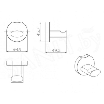 Крючок CeramaLux Loft 53901