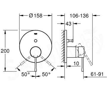 Смеситель встраиваемый Grohe Essence 24058BE1 (2 функции)