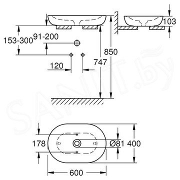 Умывальник Grohe Essence Ceramic 3960800H