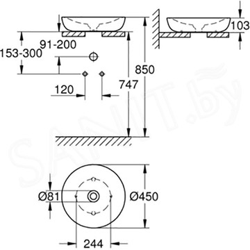 Умывальник Grohe Essence Ceramic 3960900H