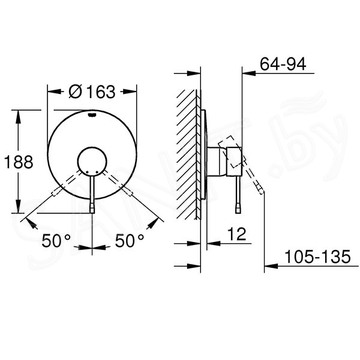 Смеситель встраиваемый Grohe Essence 19286001 (1 функция)