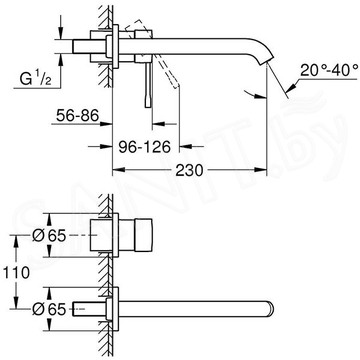 Смеситель встраиваемый Grohe Essence 19967DA1 / 19967DL1