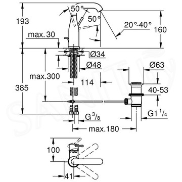 Смеситель для умывальника Grohe Essence 23462DA1 / 23462DL1