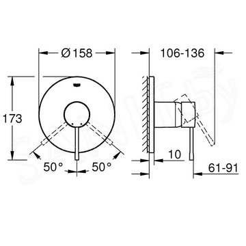 Смеситель встраиваемый Grohe Essence 24057BE1 (1 функция)