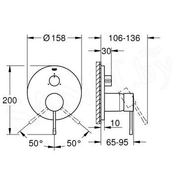 Смеситель встраиваемый Grohe Essence 24092A01 / 24092AL1 (3 функции)