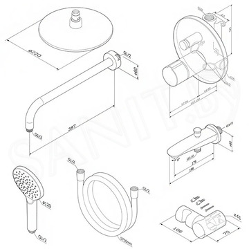 Душевая система AM.PM X-Joy FP85A10020 TouchReel встраиваемая