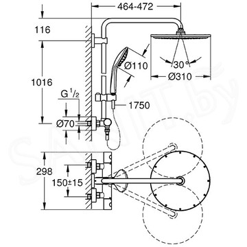 Душевая стойка Grohe Euphoria XXL 310 26075DA0 / 26075DL0 с термостатом