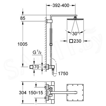 Душевая стойка Grohe Euphoria Cube 26087000 с термостатом