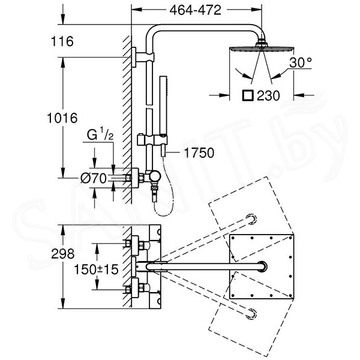 Душевая стойка Grohe Euphoria XXL 230 26187000 с термостатом