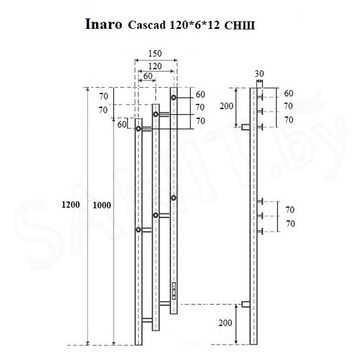 Полотенцесушитель Маргроид Ferrum Inaro 3 Cascade СНШ электрический (таймер) 6 крючков графит