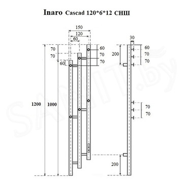 Полотенцесушитель Маргроид Inaro 3 Cascade СНШ электрический (таймер) 6 крючков хром