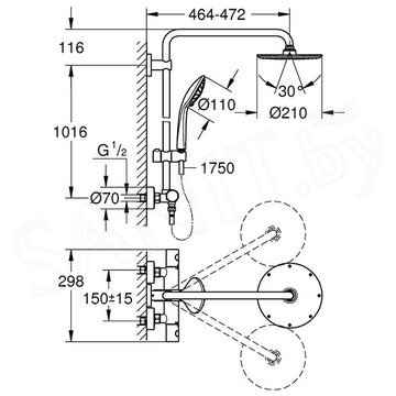 Душевая стойка Grohe Euphoria 210 27964000 с термостатом