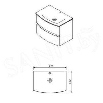 Умывальник Caprigo Integra 70 GC18R 13911 / 80 GC18R 13912 / 100 GC18R 13914