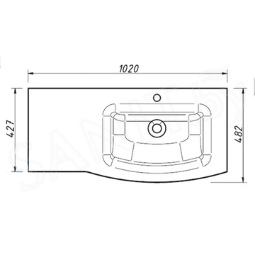 Умывальник Caprigo Integra L 100 GC18R INT100L / R 100 GC18R INT100R