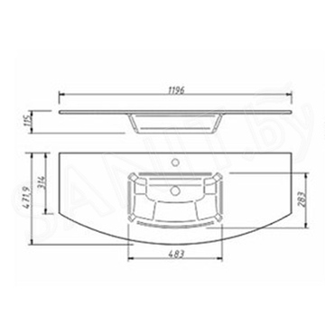 Умывальник Caprigo Legato 120 OW15-3015-S