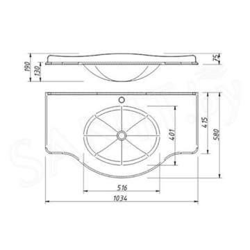 Умывальник Caprigo Modena 110 OW15-11814-S