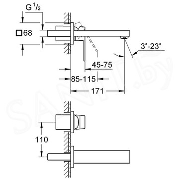 Смеситель встраиваемый Grohe Eurocube 19895DC0