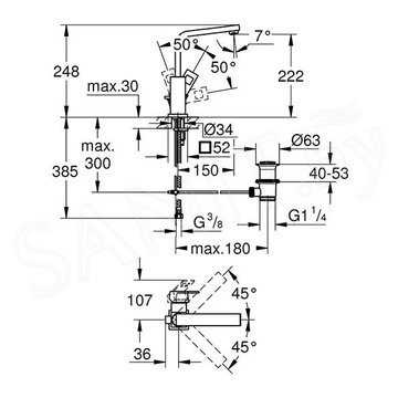 Смеситель для умывальника Grohe Eurocube 2313500E