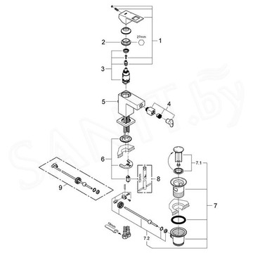 Смеситель для биде Grohe Eurocube 23138000