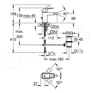 Смеситель для биде Grohe Eurocube 23138000