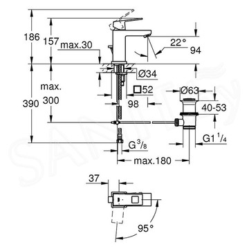 Смеситель для умывальника Grohe Eurocube 2339000E