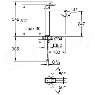 Смеситель для умывальника Grohe Eurocube 23406AL0