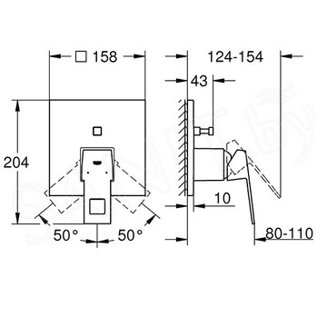 Смеситель встраиваемый Grohe Eurocube 24062DC0 (2 функции)