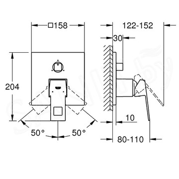 Смеситель встраиваемый Grohe Eurocube 24094AL0 наружная часть (3 функции)