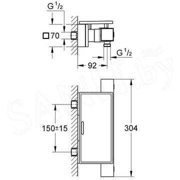 Смеситель для душа Grohe Grohtherm Cube 34491000 термостатический