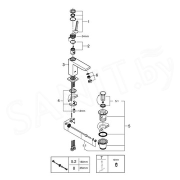 Смеситель для умывальника Grohe Eurocube Joy 23657000