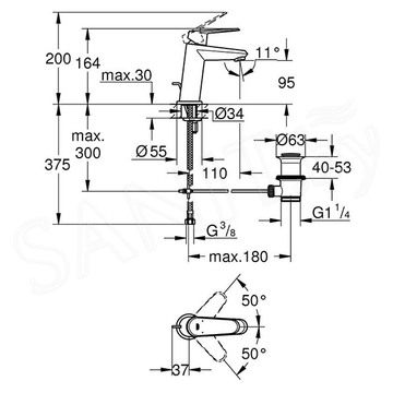 Смеситель для умывальника Grohe Eurodisc Cosmopolitan 23049002