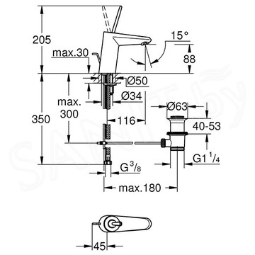 Смеситель для умывальника Grohe Eurodisc Joy 23425000