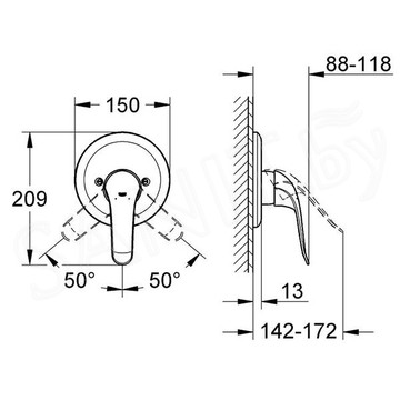 Смеситель встраиваемый Grohe Euroeco Special 32784000 (1 функция)