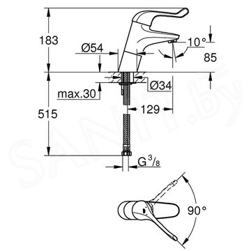 Смеситель для умывальника Grohe Euroeco Special 32790000