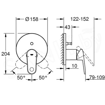 Смеситель встраиваемый Grohe Europlus 24060002 (2 функции)