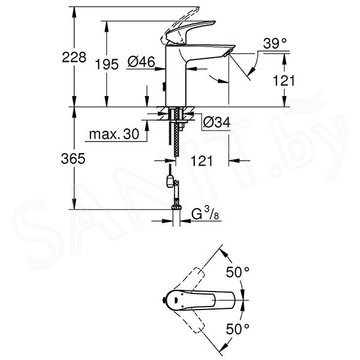 Смеситель для умывальника Grohe Eurosmart 23323003