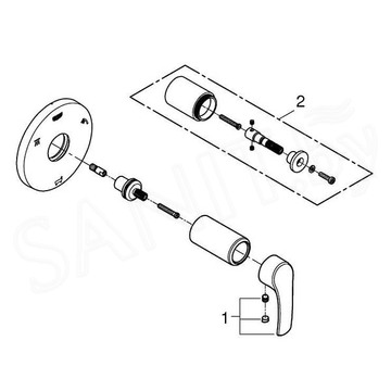 Переключатель режимов встраиваемый Grohe Eurosmart 19972002 (3 функции)