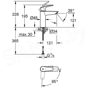 Смеситель для умывальника Grohe Eurosmart 2339530E