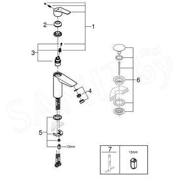 Смеситель для умывальника Grohe Eurosmart 2339530E