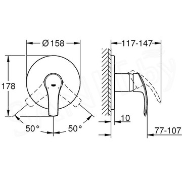 Смеситель встраиваемый Grohe Eurosmart 24042002 (1 функция)