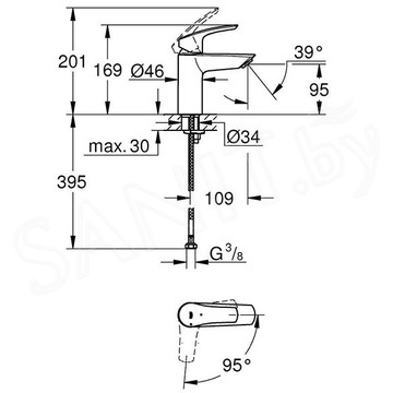 Смеситель для умывальника Grohe Eurosmart 32154003