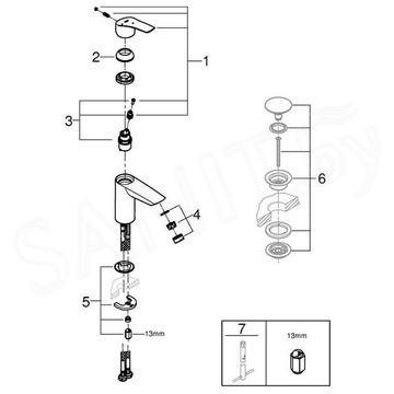 Смеситель для умывальника Grohe Eurosmart 32154003