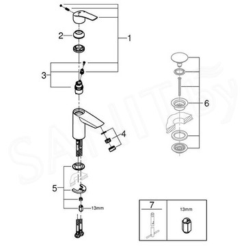 Смеситель для умывальника Grohe Eurosmart 32467003