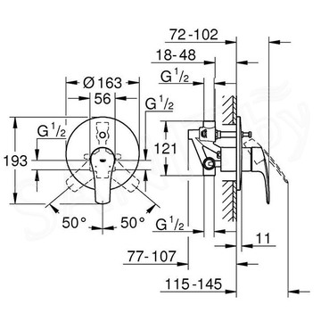 Смеситель встраиваемый Grohe Eurosmart 33305003 (2 функции)