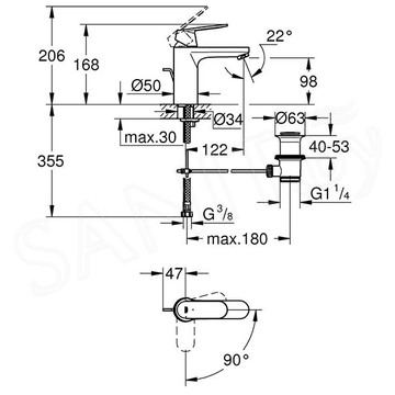 Смеситель для умывальника Grohe Eurosmart Cosmopolitan 2339600E